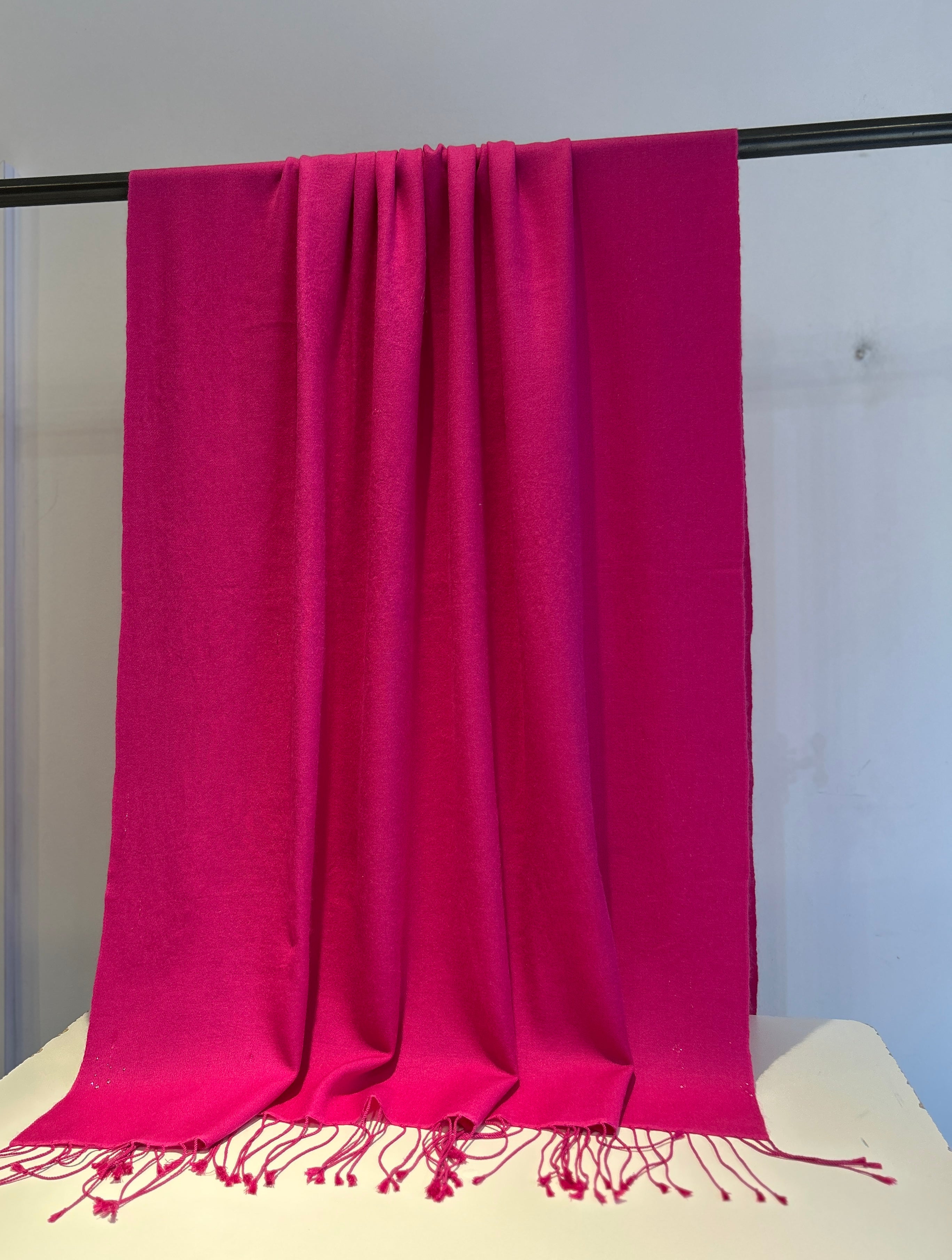 Classic pashmina shawl in neutral palette"