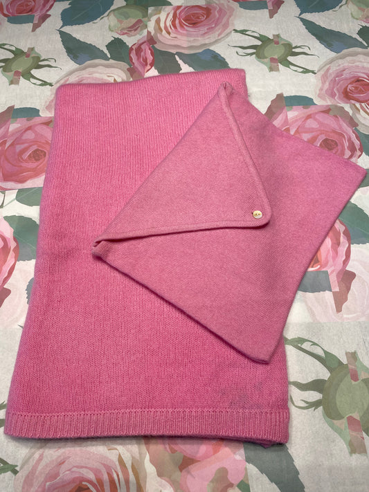 Cashmere travel blanket draped showing luxurious 150cm x 110cm size