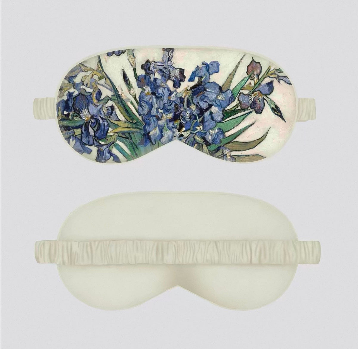 White floral silk sleep mask