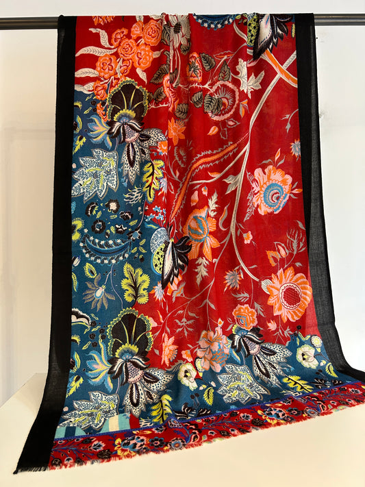 Printed cashmere & wool shawl