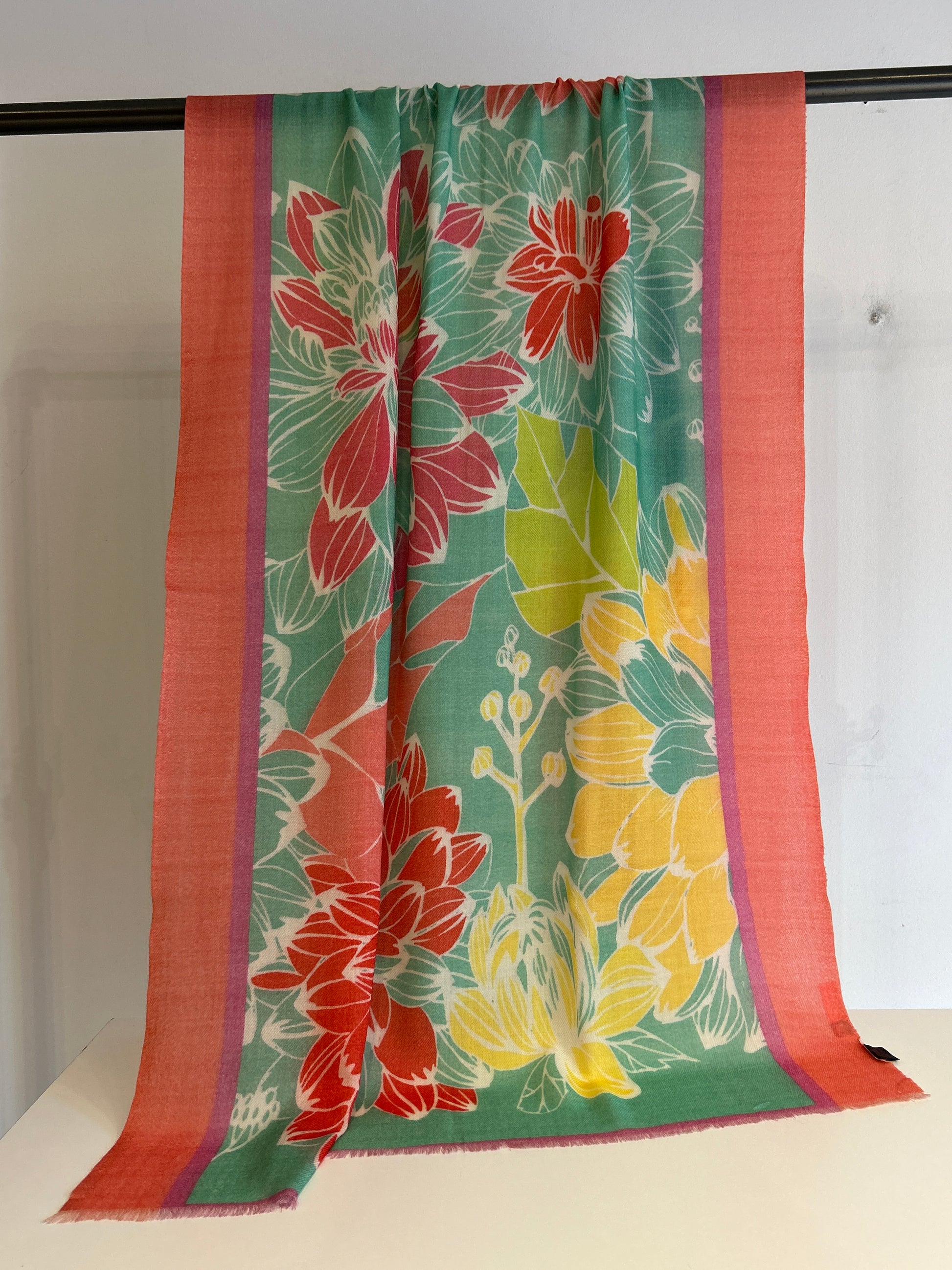A beautiful cashmere & wool shawl in florals