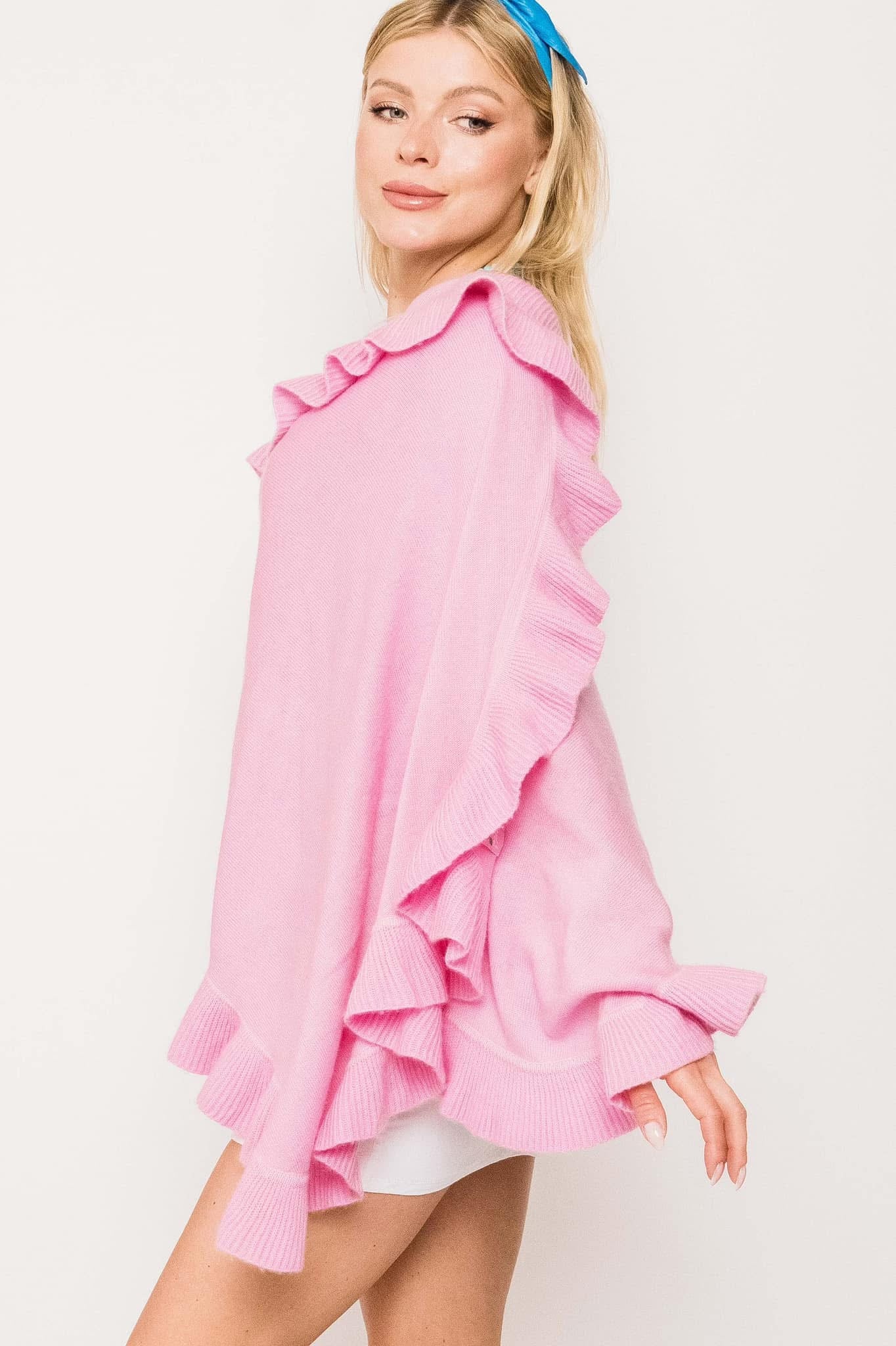 Cashmere Ruffled Shawl.