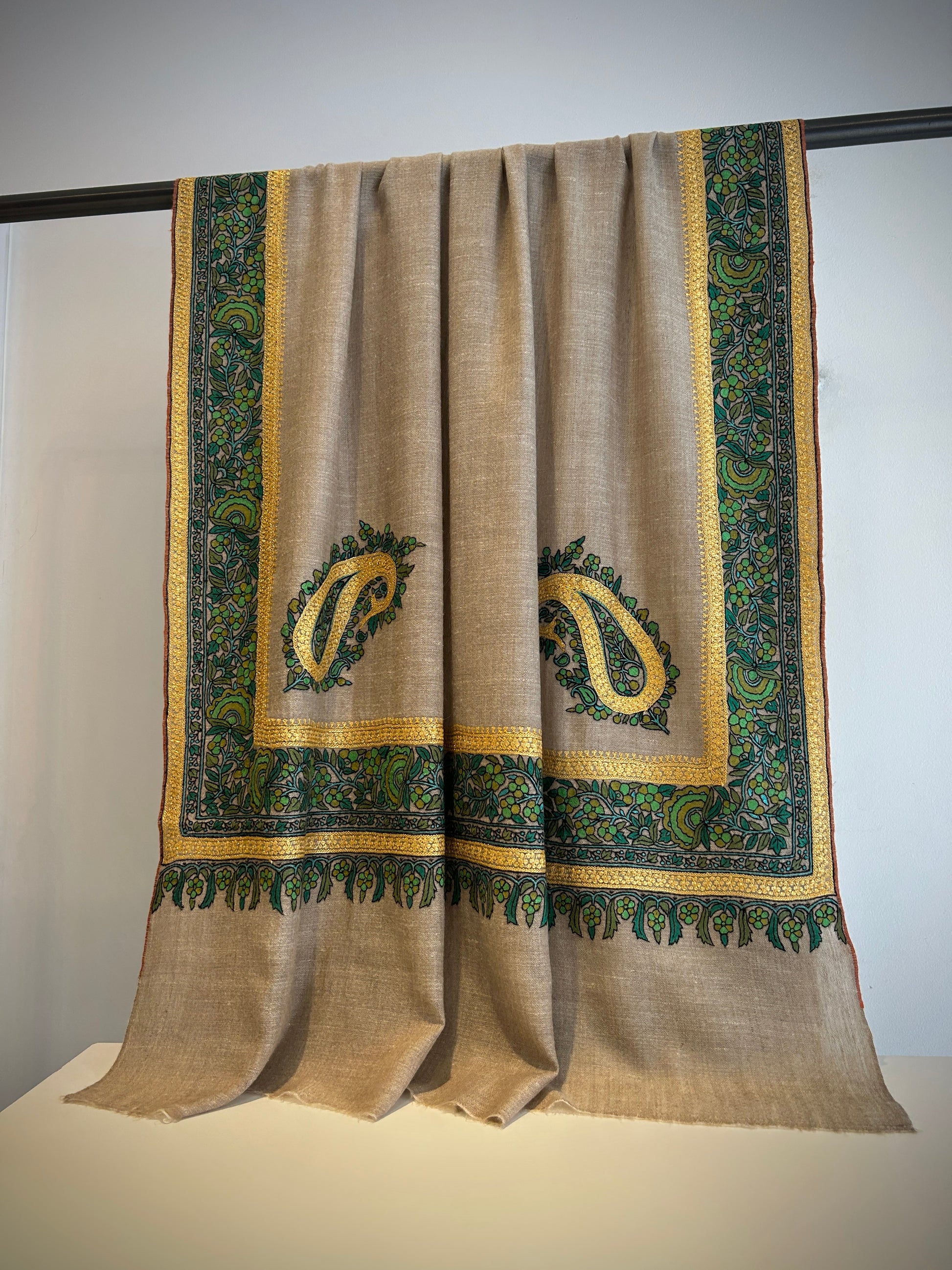 Hand embroidered Kashmiri shawl