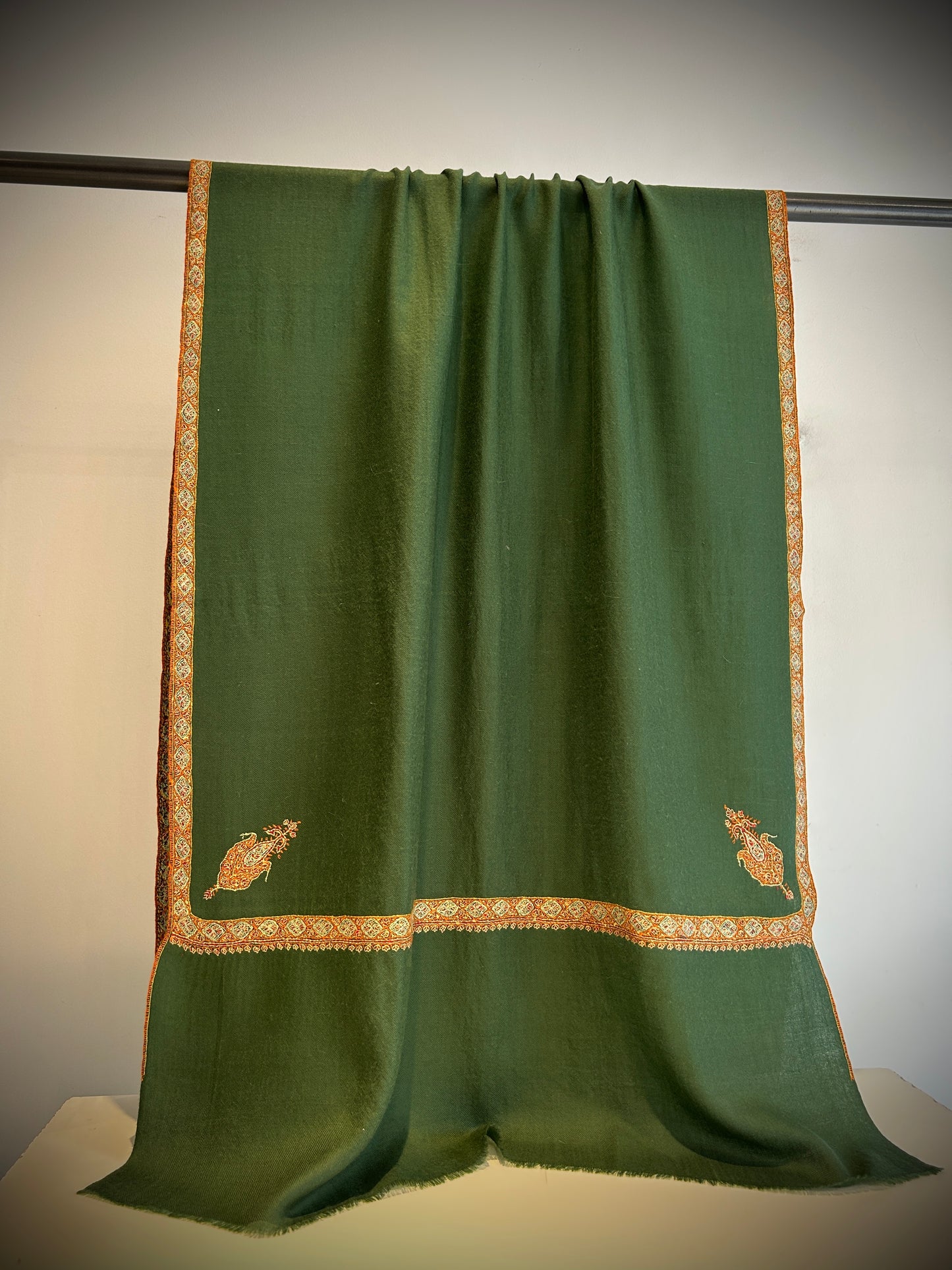 Hand woven embroidered kashmiri shawl