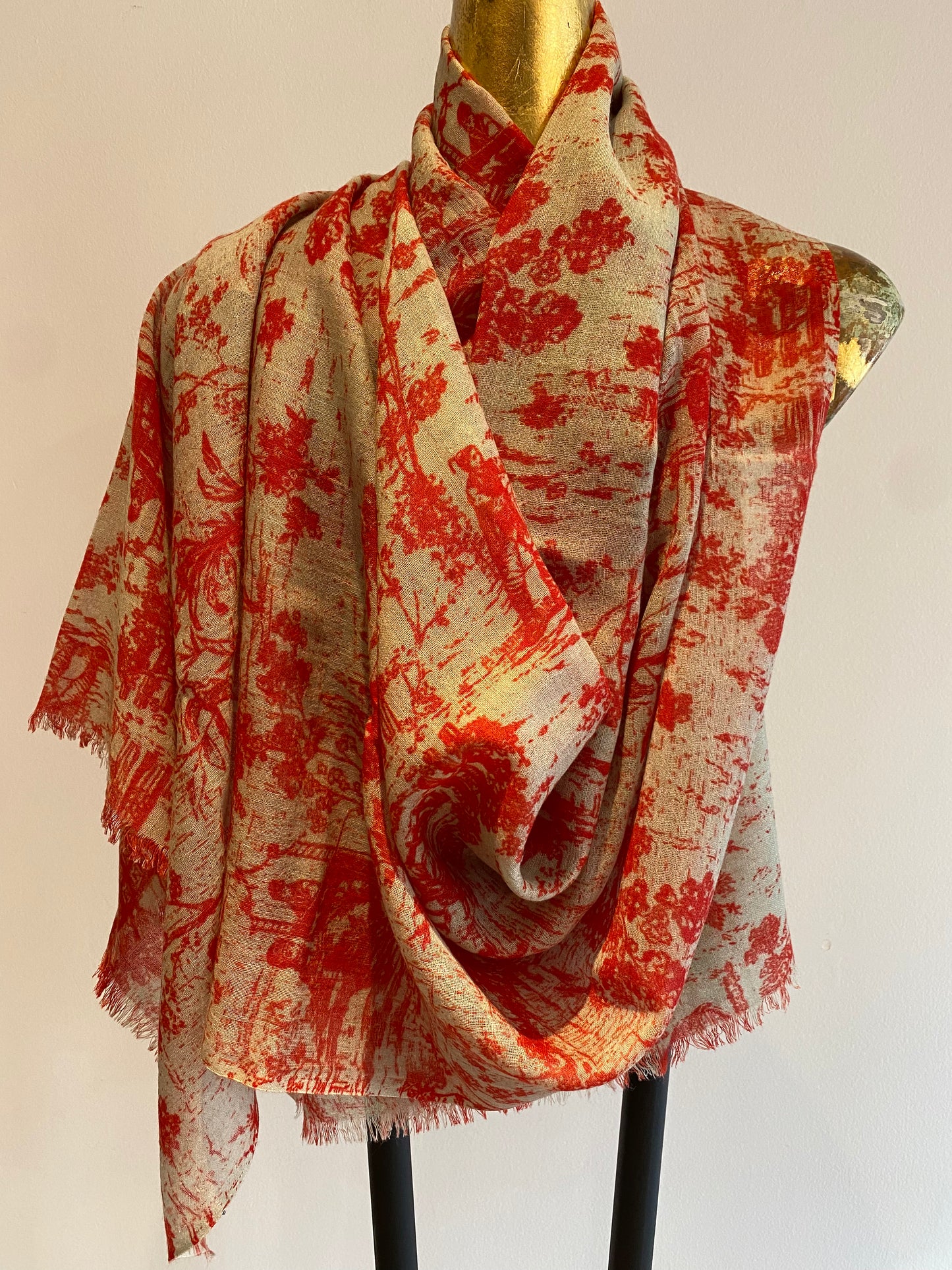 Summer Wool & Silk Printed Scarf.