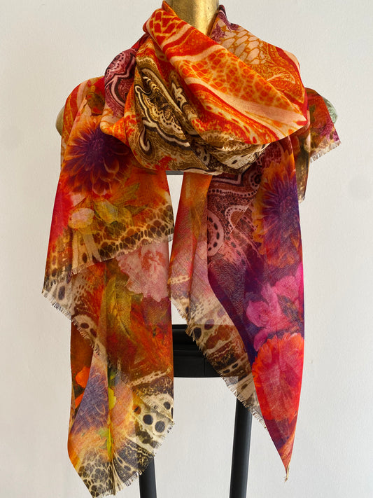 Summer Printed Wool Scarf.
