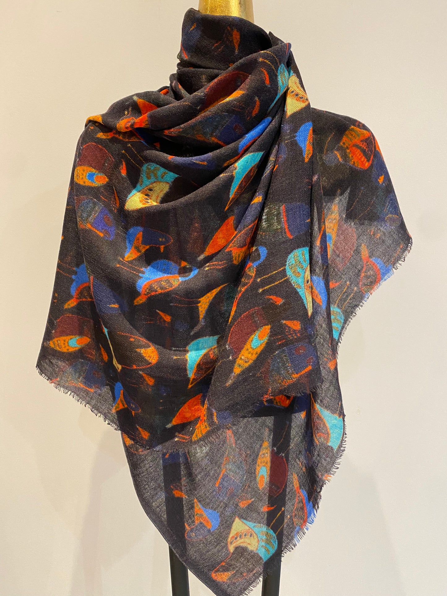 Summer Wool & Silk Printed Scarf.