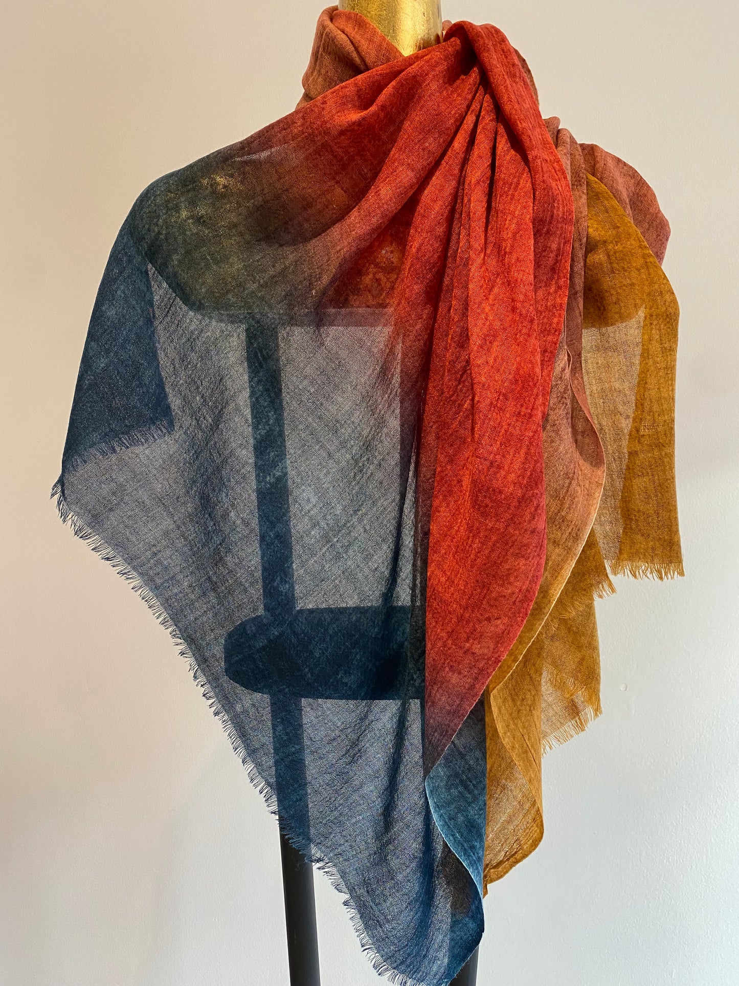 Summer Wool & Silk Printed Scarf.