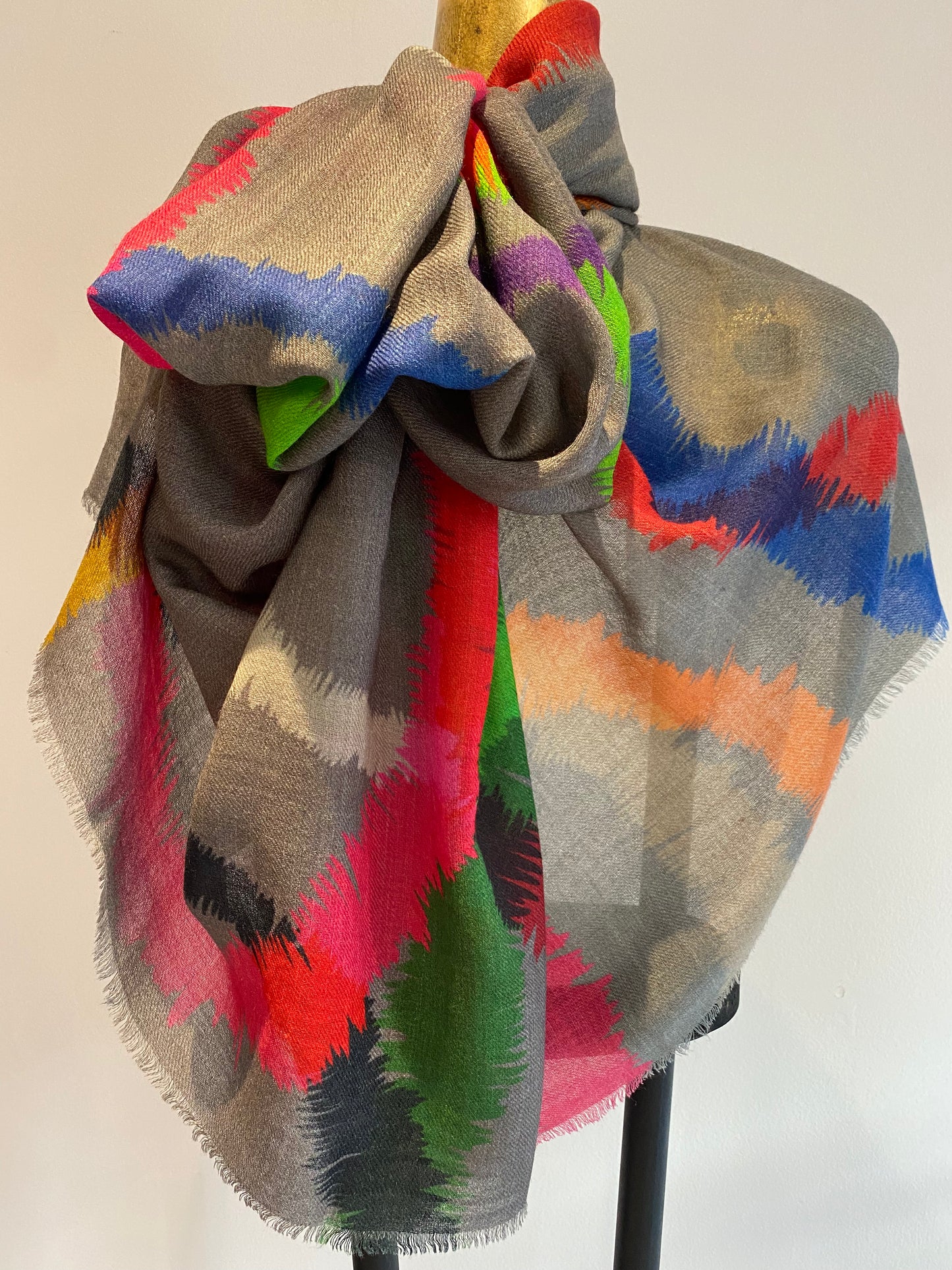 Summer Wool & Silk Printed Scarf.