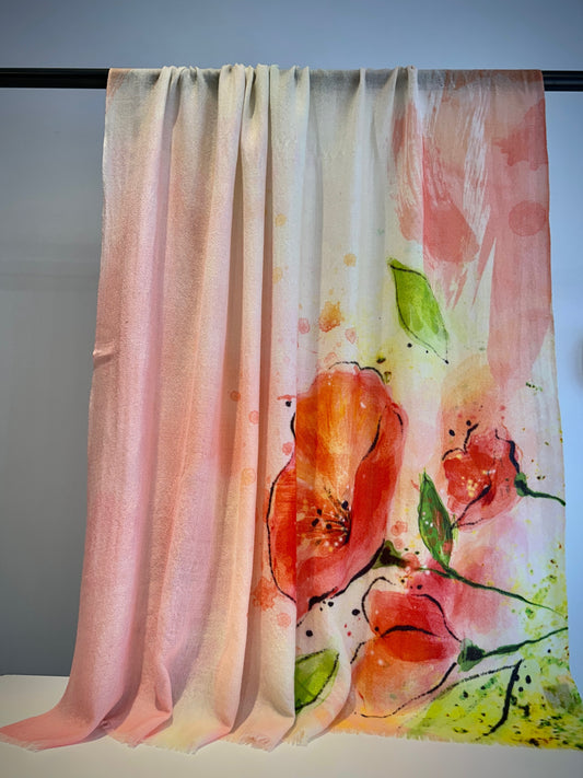 Cashmere Floral Handwoven Shawl
