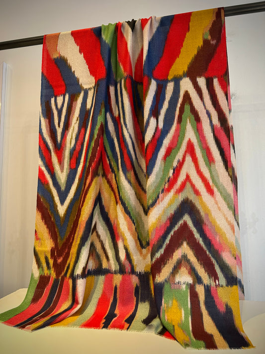 A beautiful multi colour shawl handwoven