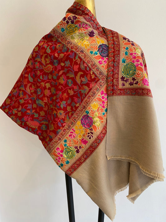 Floral Hand Embroidered Shawl