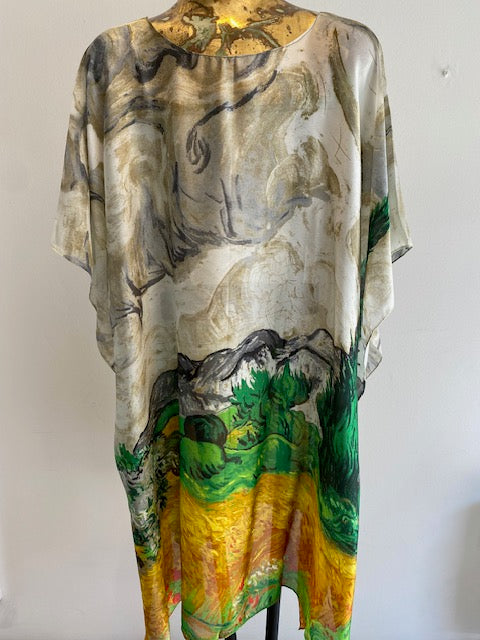 Silk tunic draped elegantly - sophisticated style