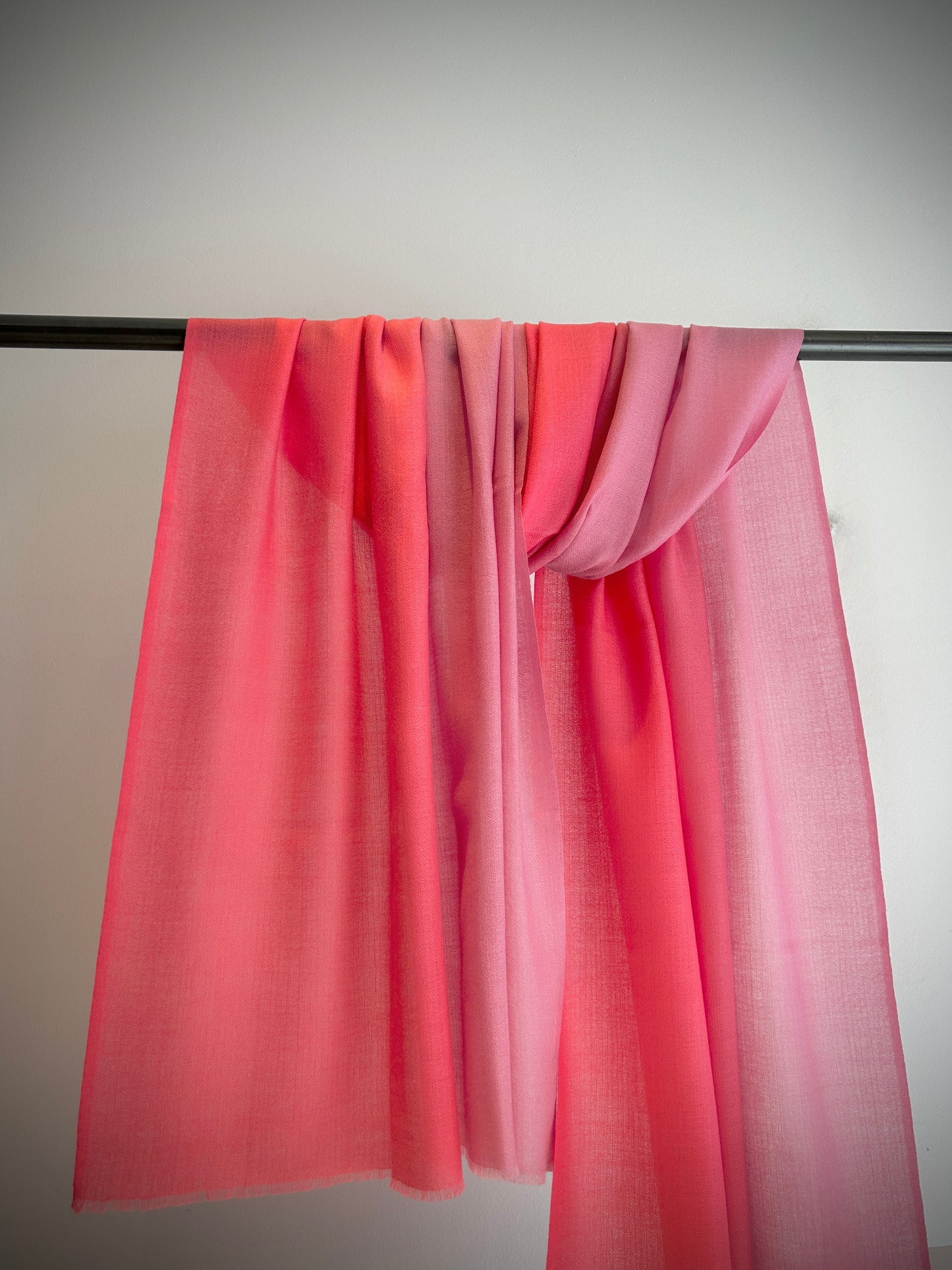 Handwoven cashmere two tone shawl