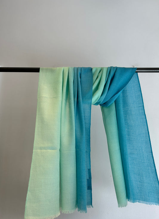 Shades of blue cashmere shawl