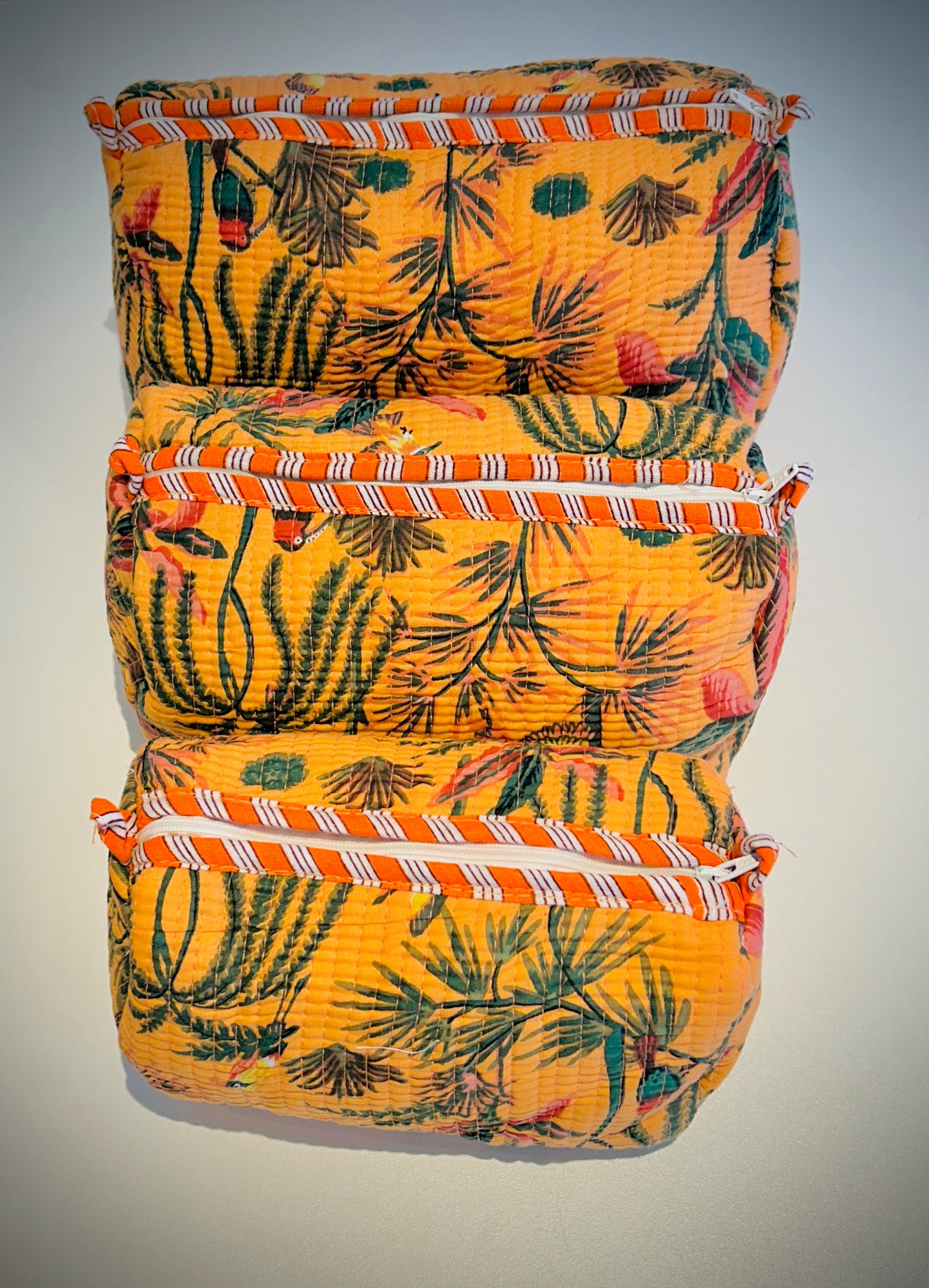 Hand Blocked Cotton Tavel Set Of 3