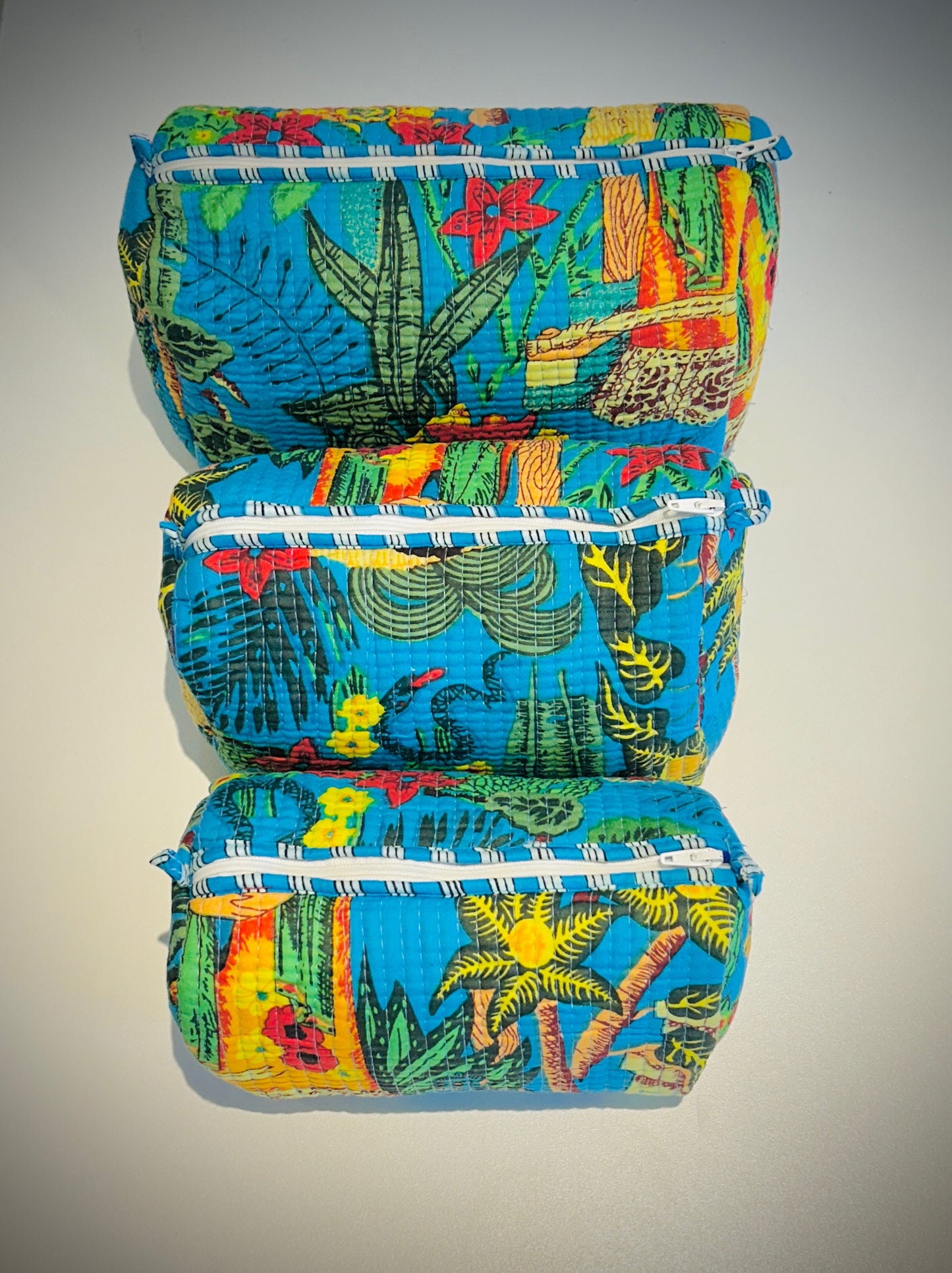 Hand Blocked Cotton Tavel Set Of 3