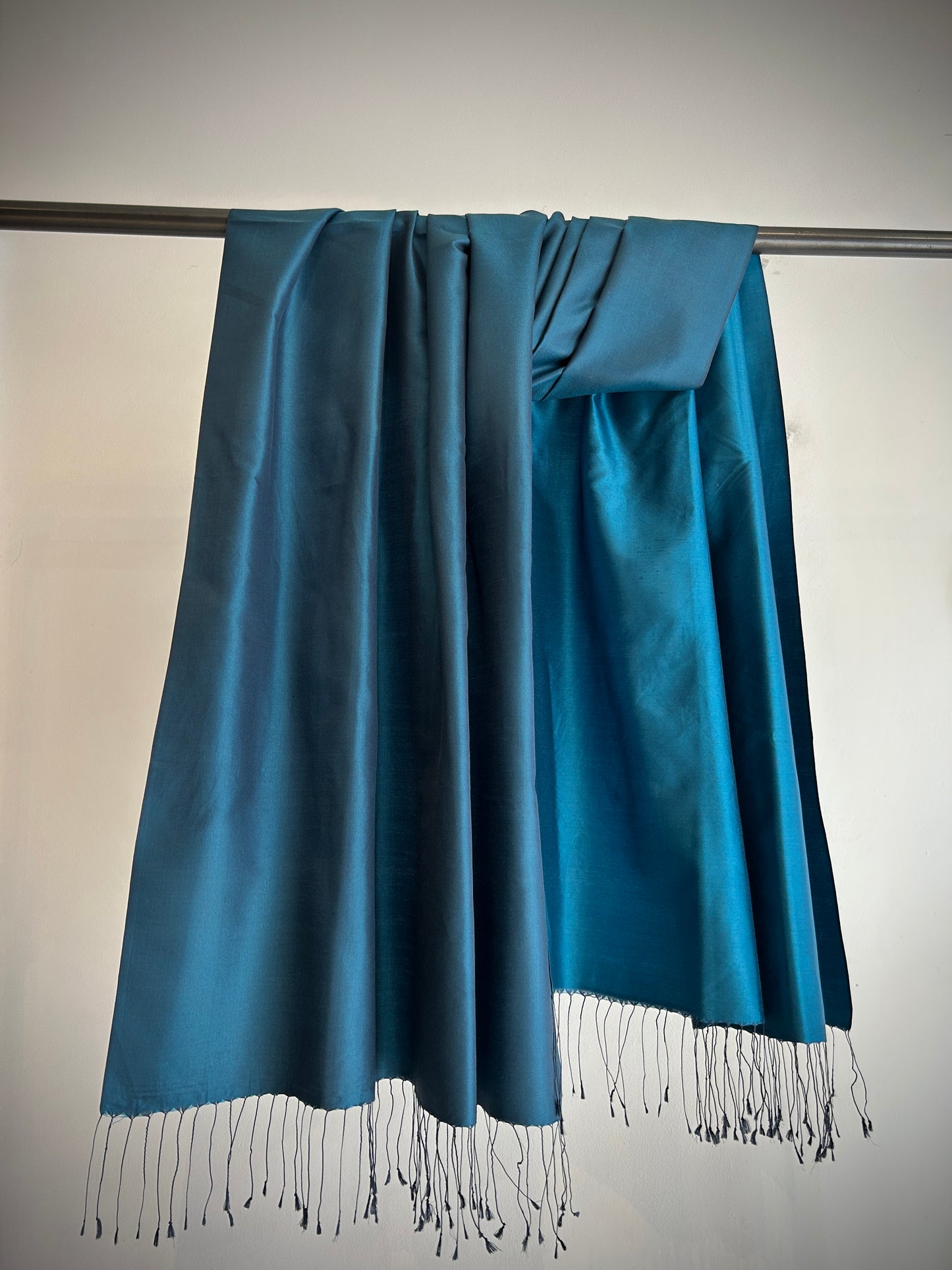 Shades of blue silk scarf