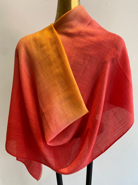 Cashmere Featherweight Two Tone Shawl.