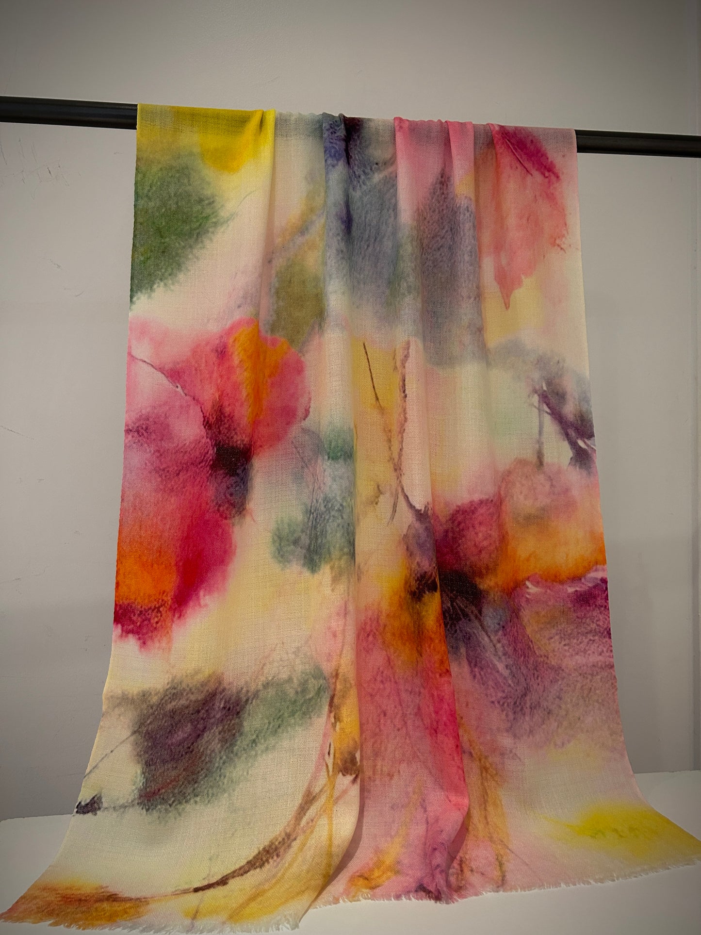 A lovely hand loomed floral cashmere scarf