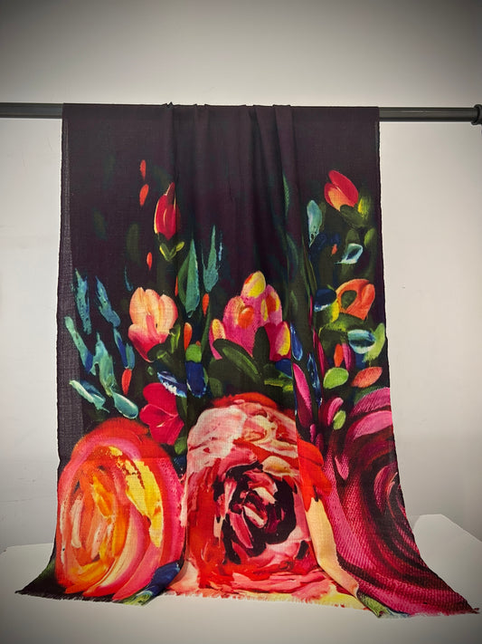 Handwoven cashmere scarf