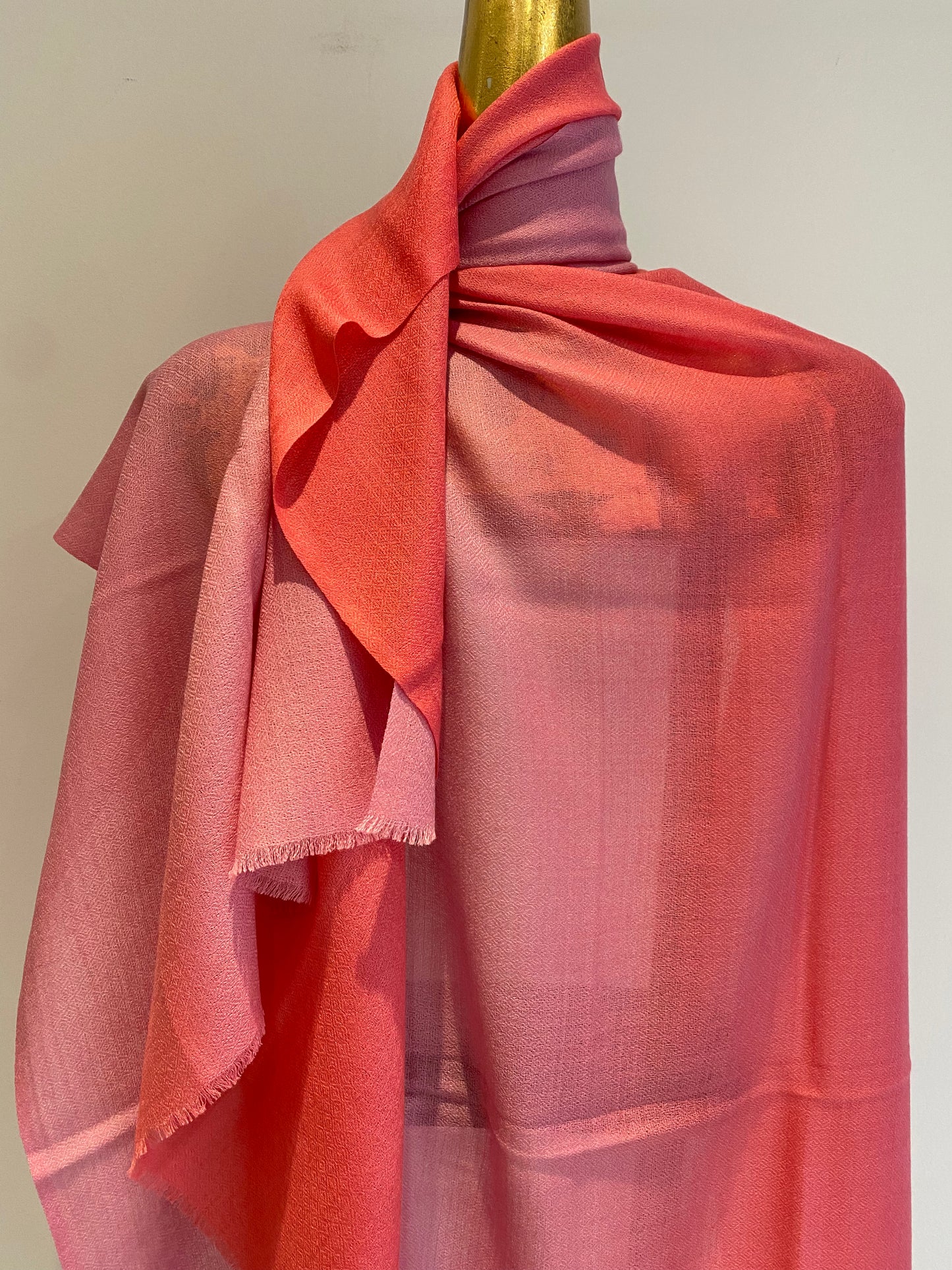 Cashmere Featherweight Two Tone Shawl.