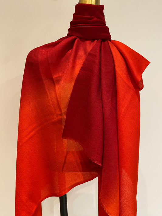 Cashmere Featherweight Two Tone Shawl.