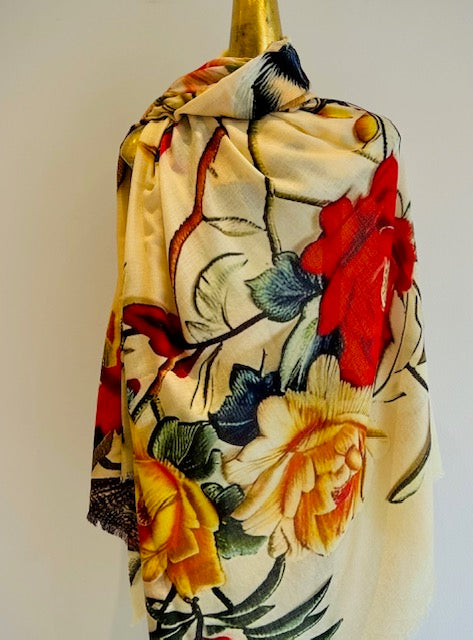 Luxury Light Cashmere Printed Shawl.