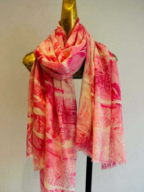 Luxury Light Cashmere Printed Shawl.