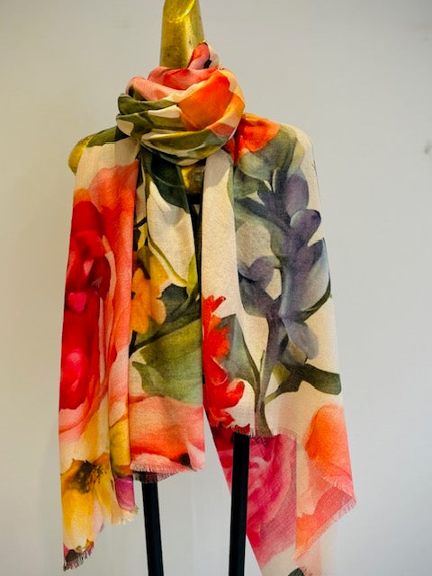  100% cashmere printed shawl - heirloom quality