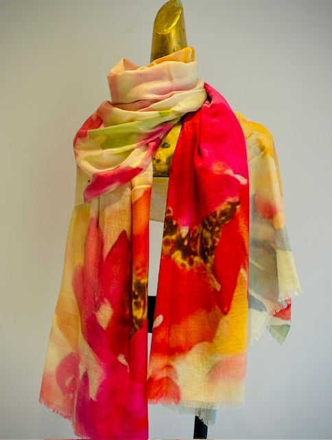  100% cashmere printed shawl - heirloom quality