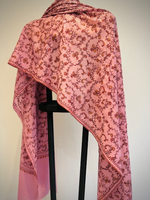Kashmiri Shawl With All Over Embroidery