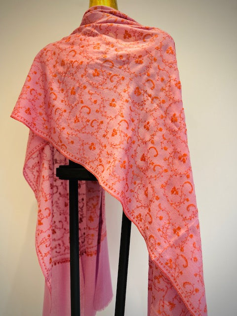 Kashmiri Shawl With All Over Embroidery
