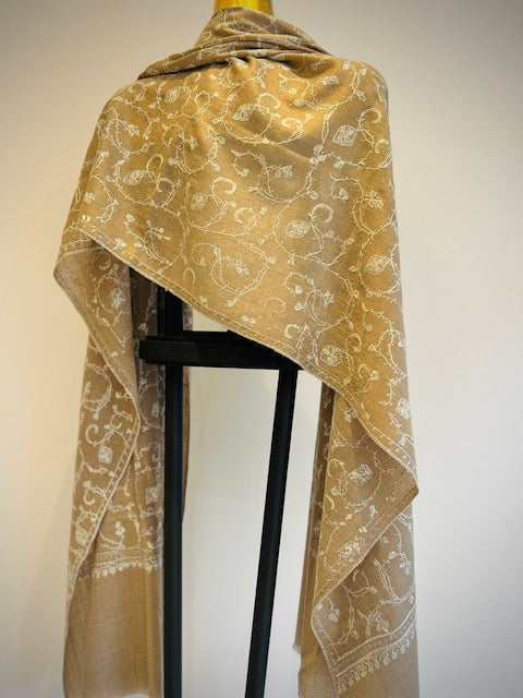 Kashmiri Shawl With All Over Embroidery