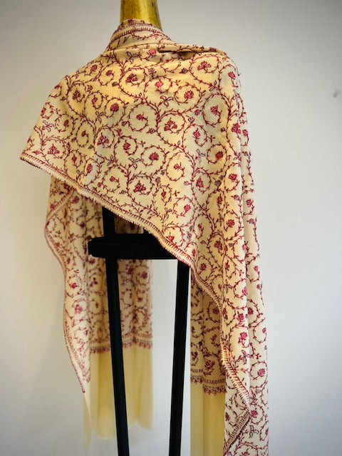 Kashmiri Shawl With All Over Embroidery