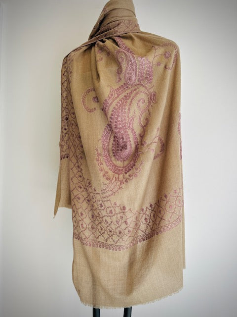 Kashmiri Shawl With All Over Embroidery