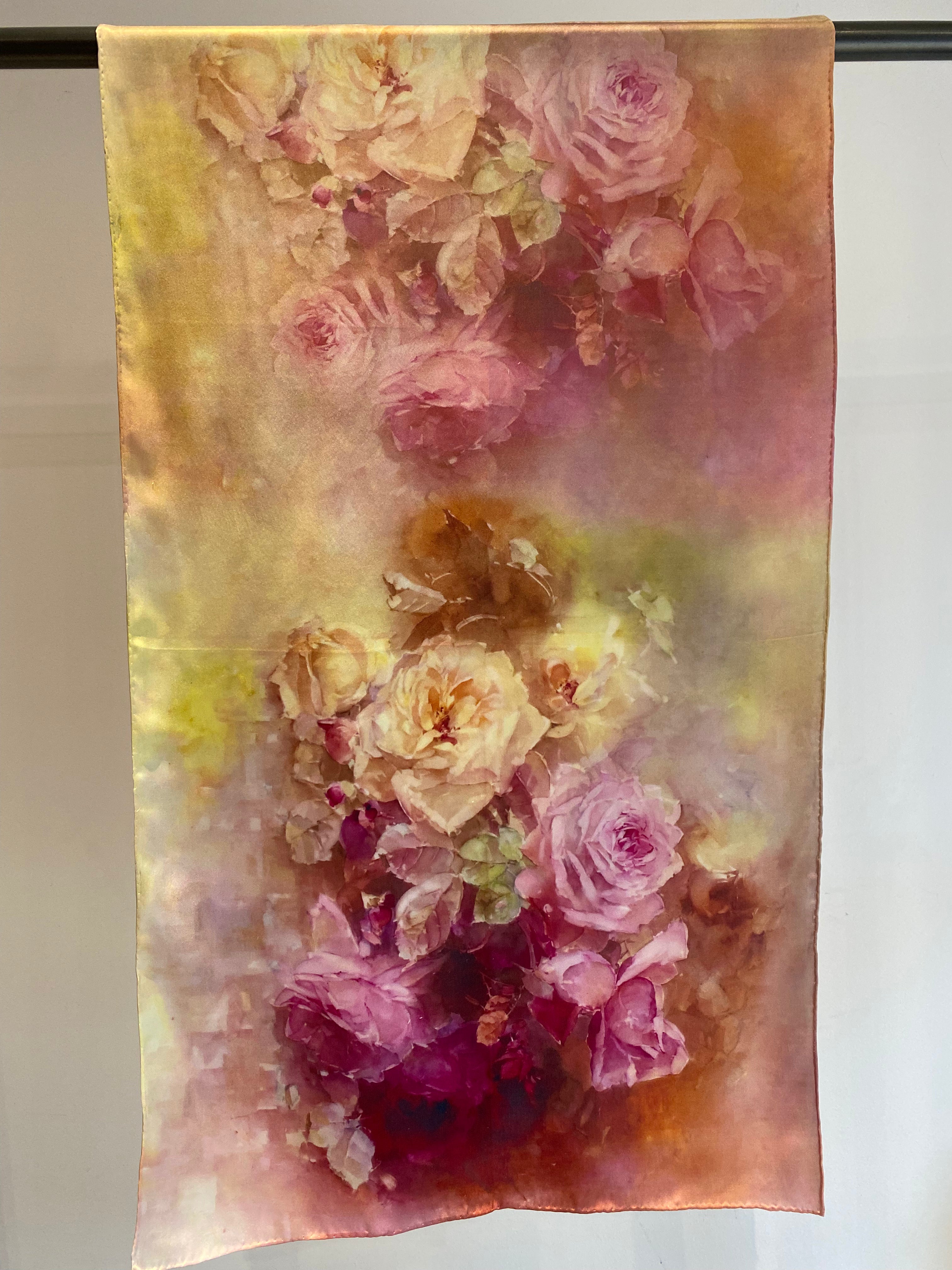 Floral silk scarf