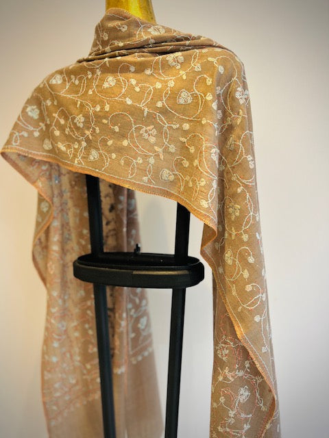 Kashmiri Shawl With All Over Embroidery