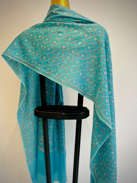 Kashmiri Shawl With All Over Embroidery