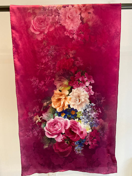 Silk floral scarf