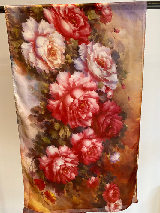 Silk floral scarf