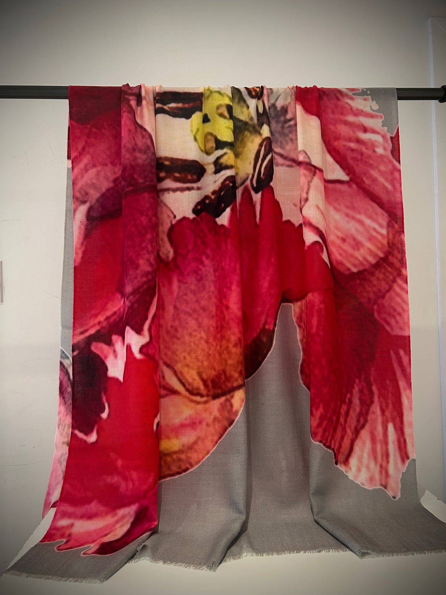 Floral cashmere scarf