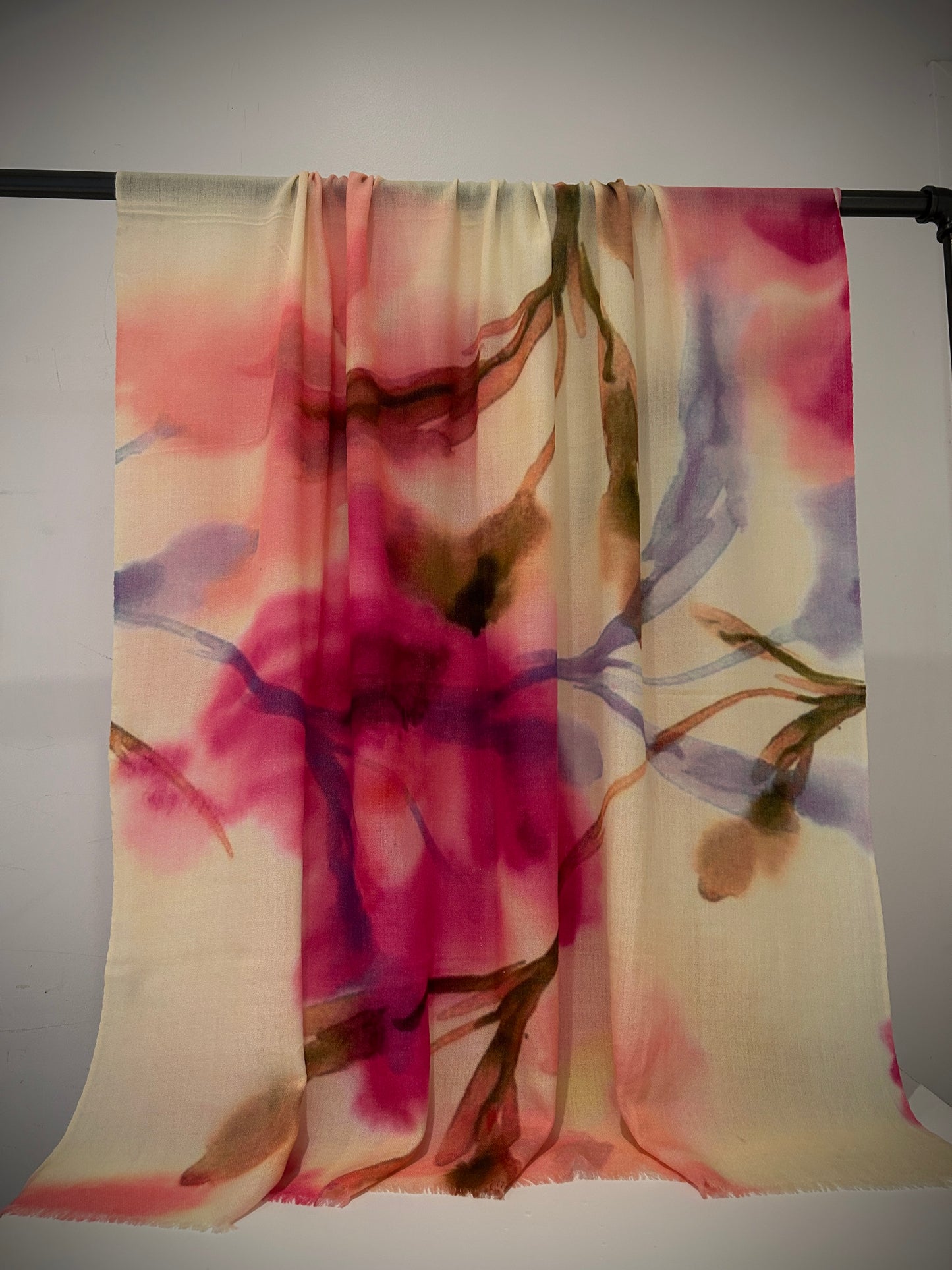 Floral pattern cashmere shawl