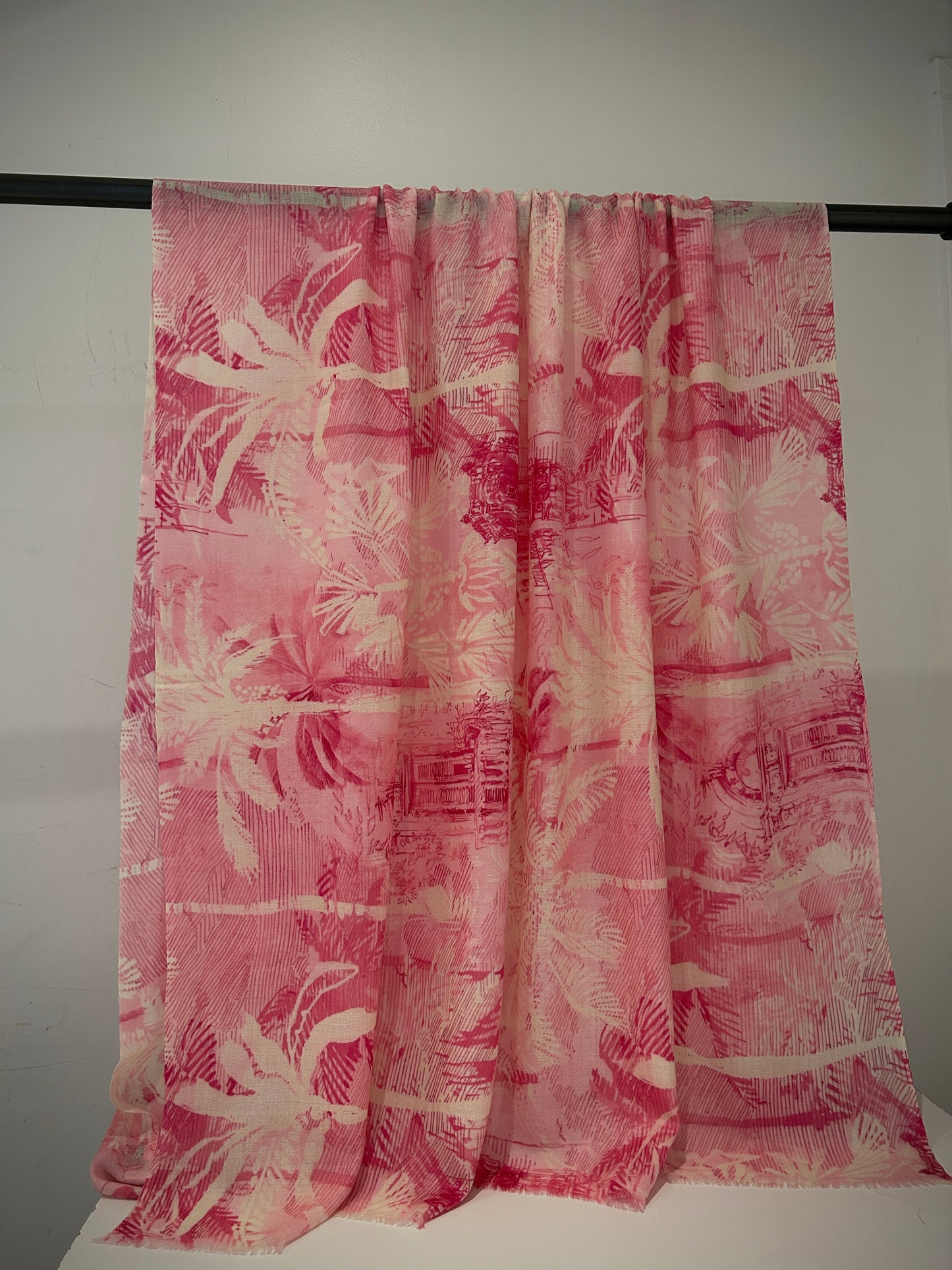 Pink floral cashmere