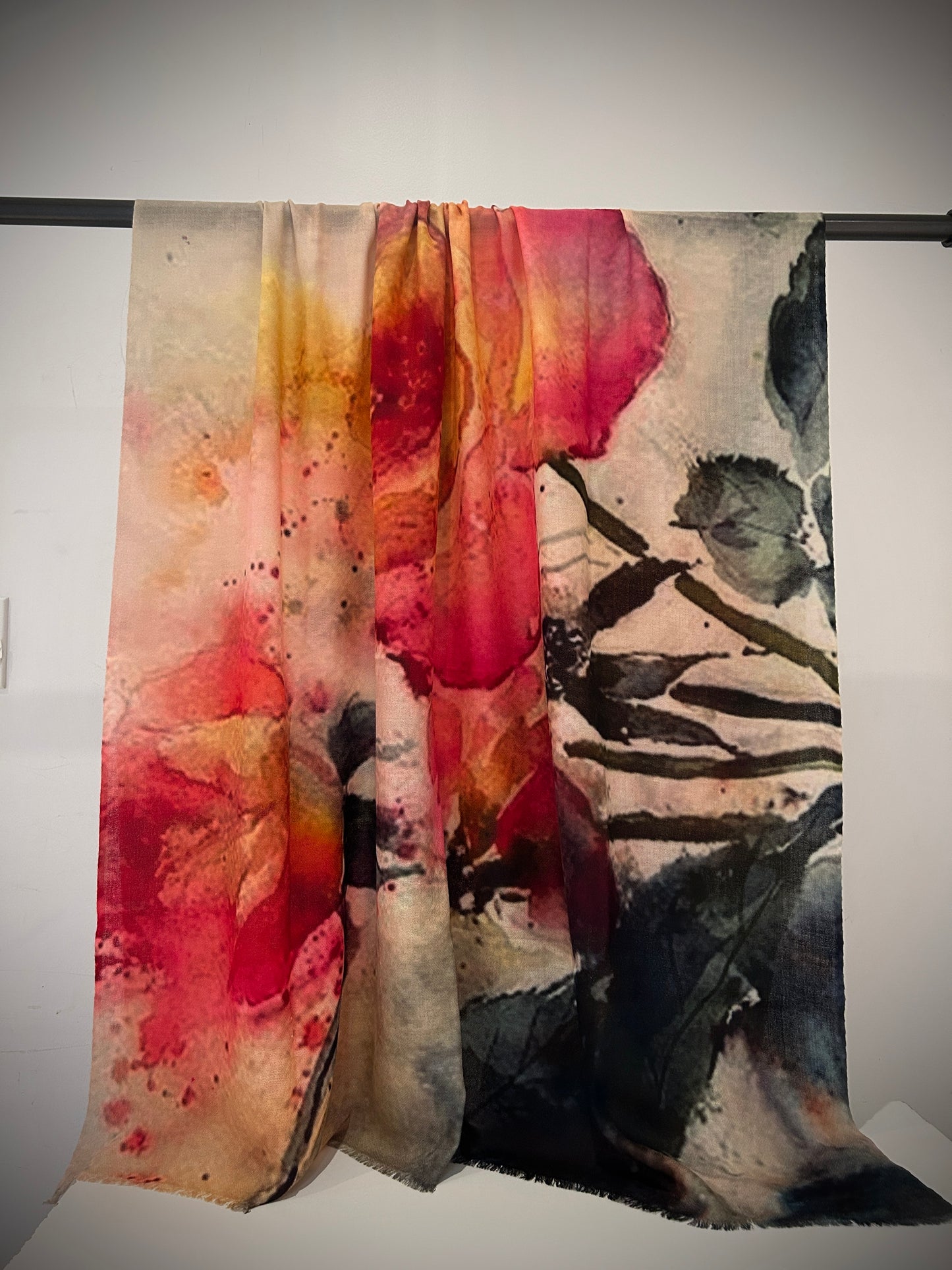 Vibrant colour cashmere shawl