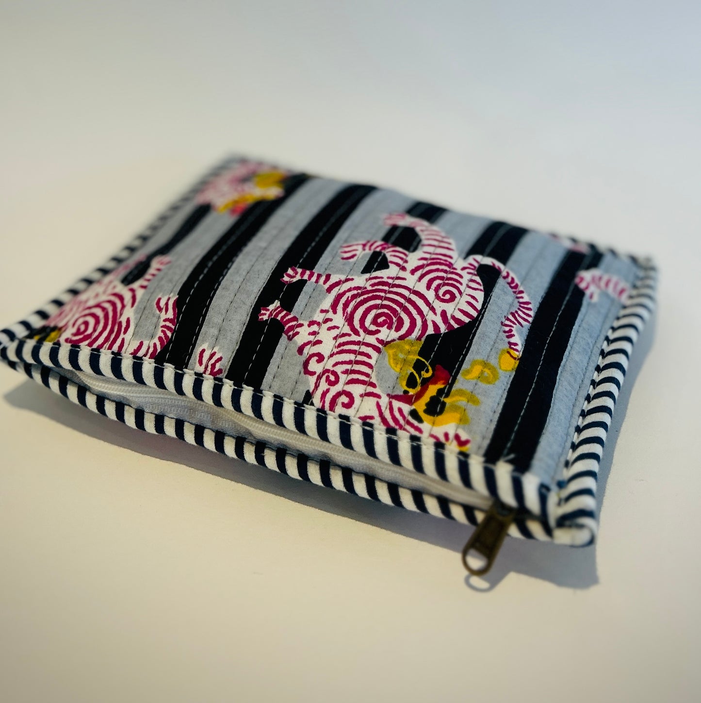 Hand Blocked Cotton Zip Pouch