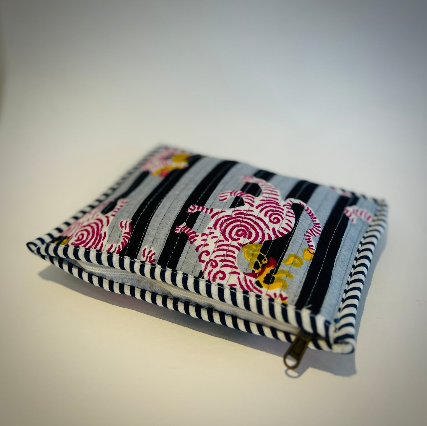 Hand Blocked Cotton Zip Pouch