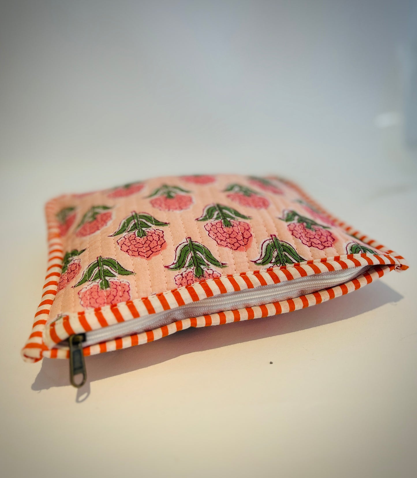 Hand Blocked Cotton Zip Pouch