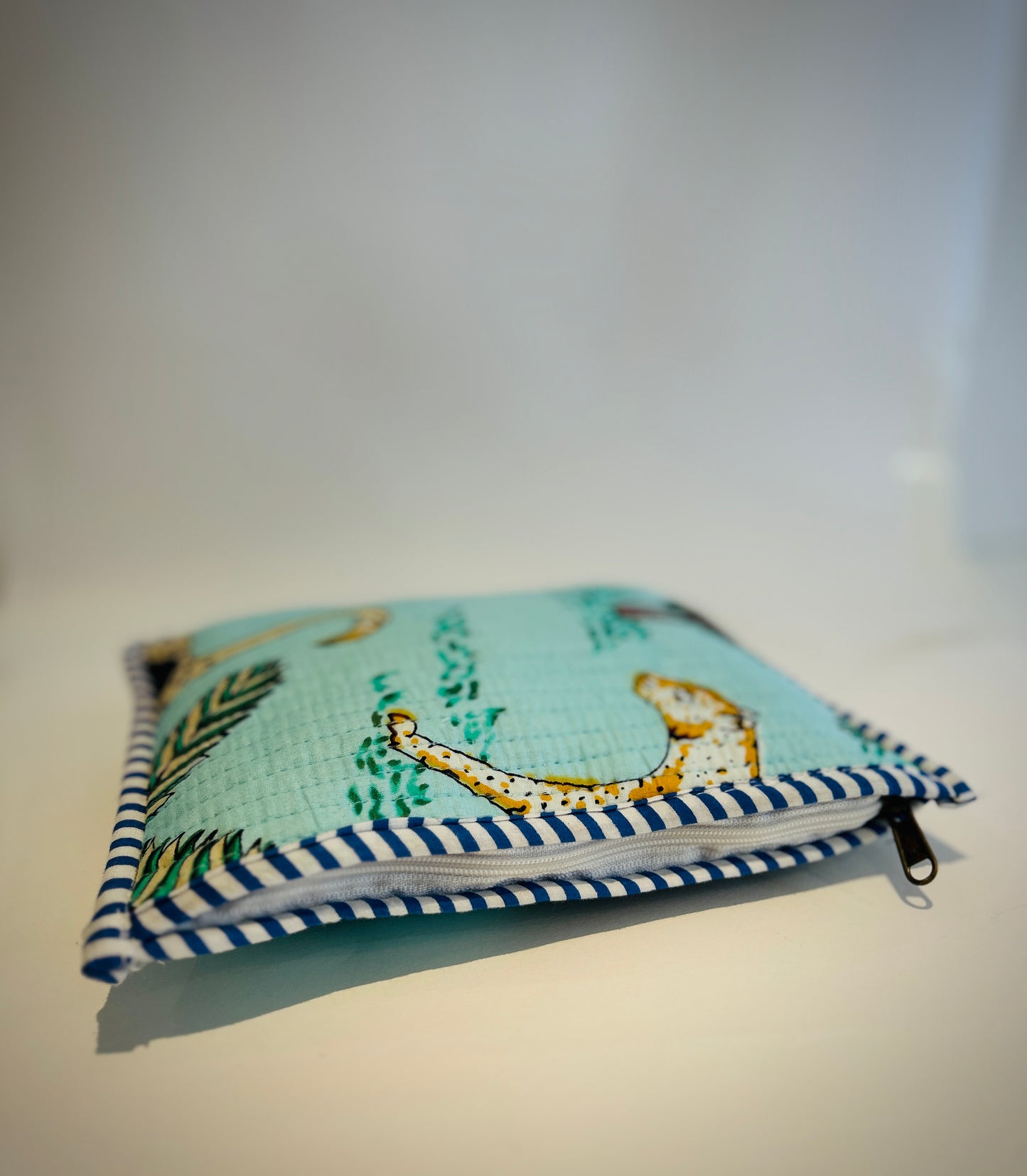 Hand Blocked Cotton Zip Pouch