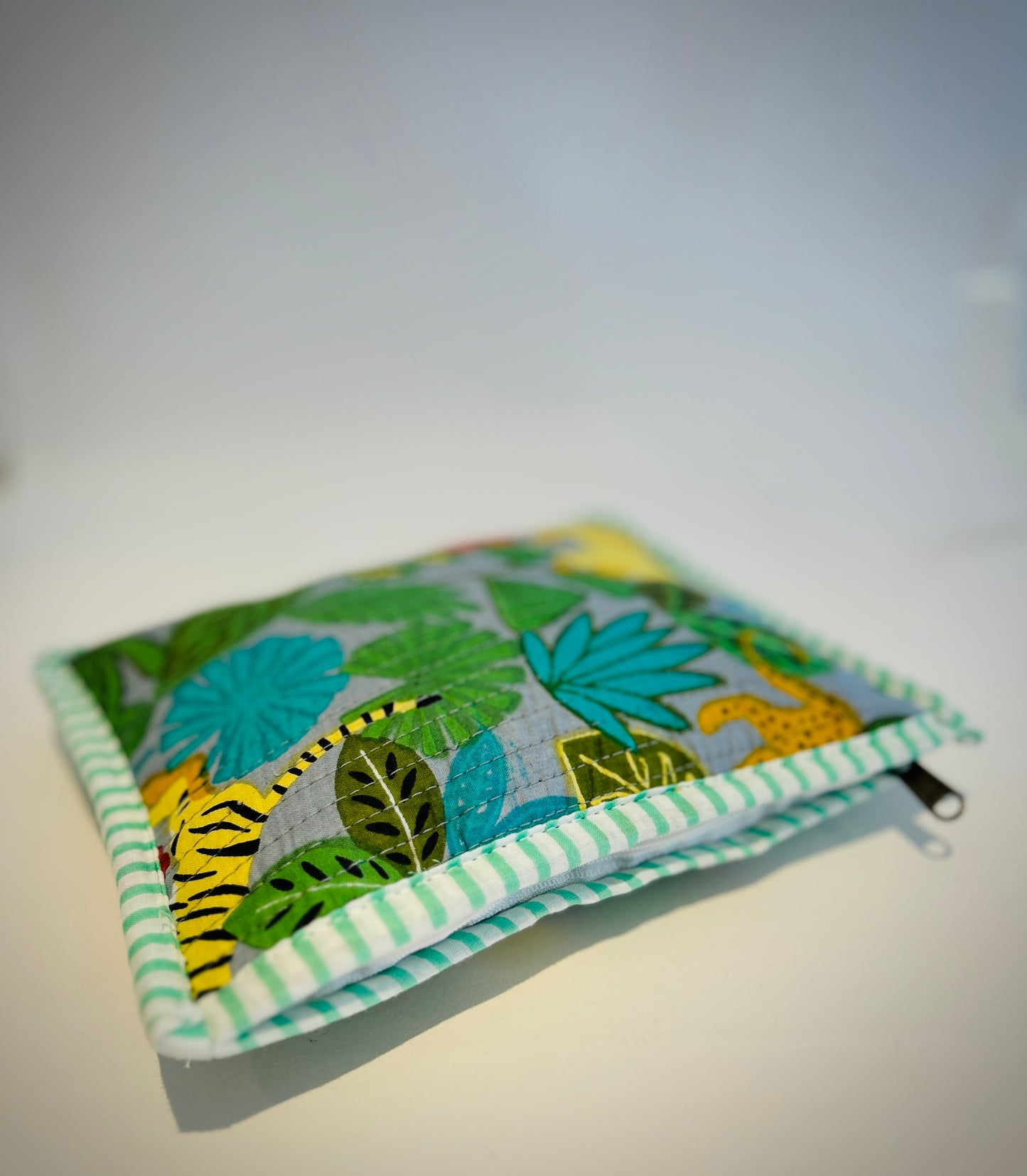 Hand Blocked Cotton Zip Pouch